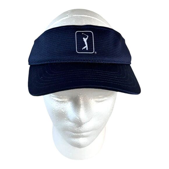 PGA Tour Airflux Mesh Adjustable Golf Visor Navy Blue Sun Protection Sport Hat - Picture 1 of 8